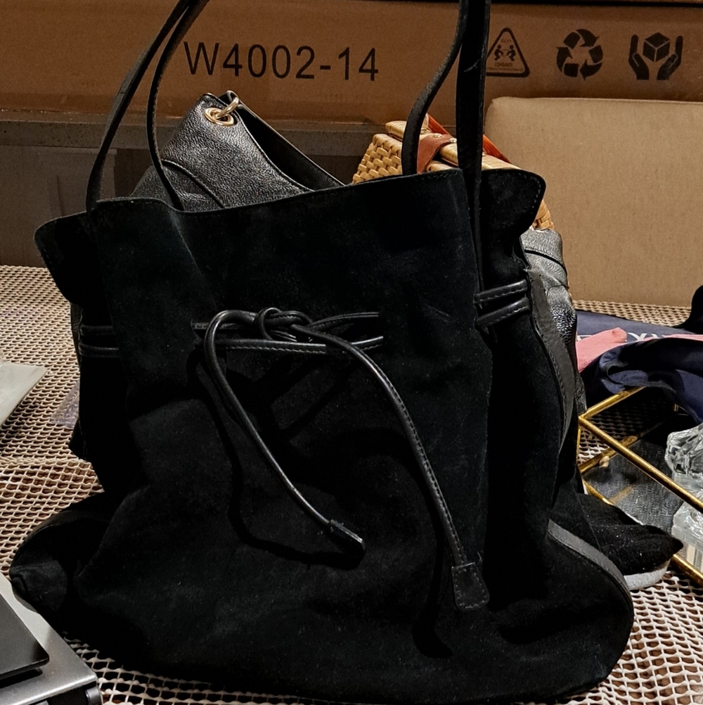 Jones New York Black Suede Tote